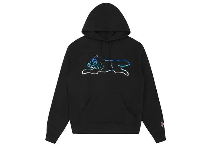 ICECREAM Black Crystal Running Dog Hoodie