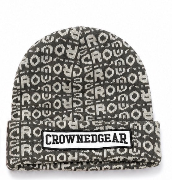 Crowned Gear Beanie B/W