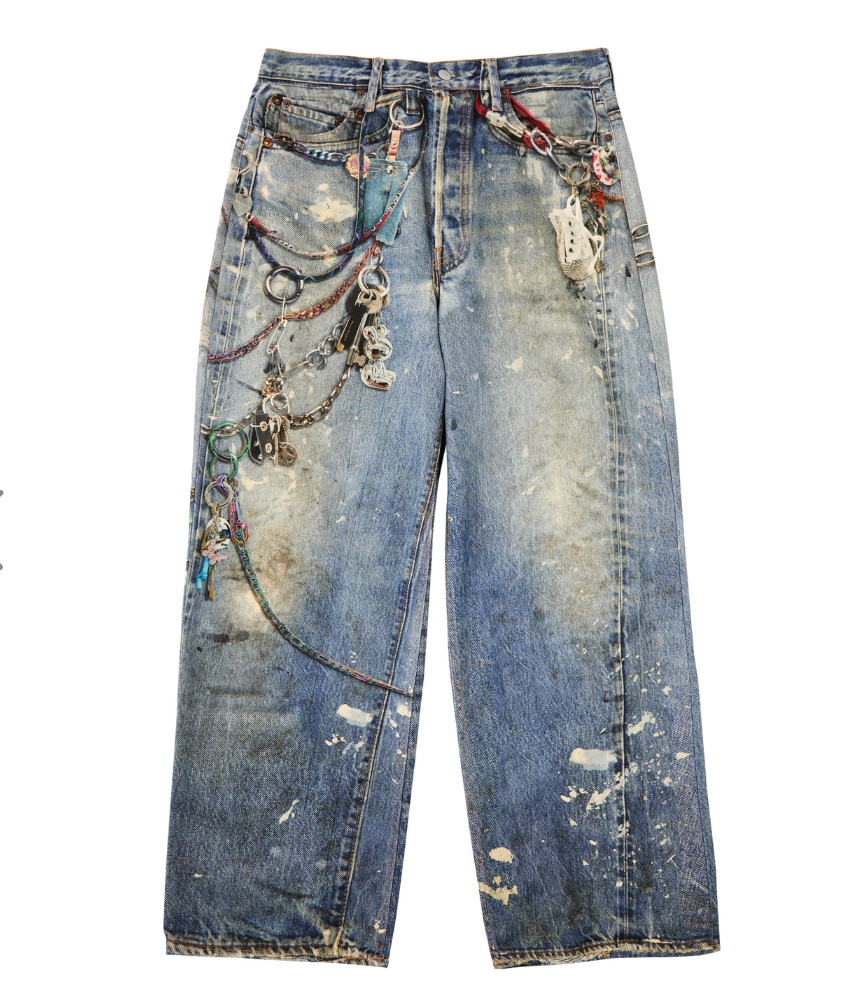 Acne studios printed wide leg jean
