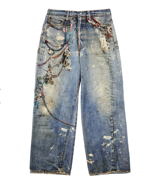 Acne studios printed wide leg jean