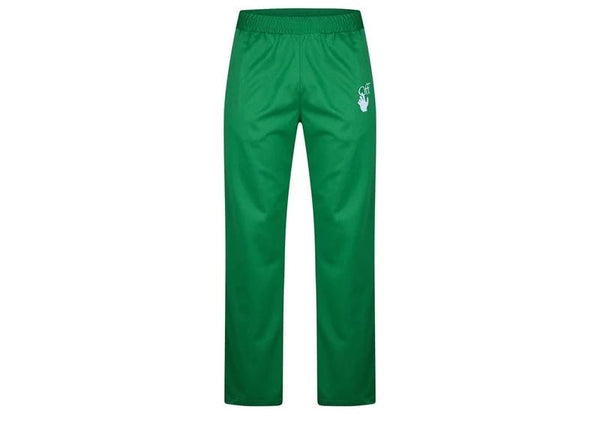 Off white hand off slim track pant green/white