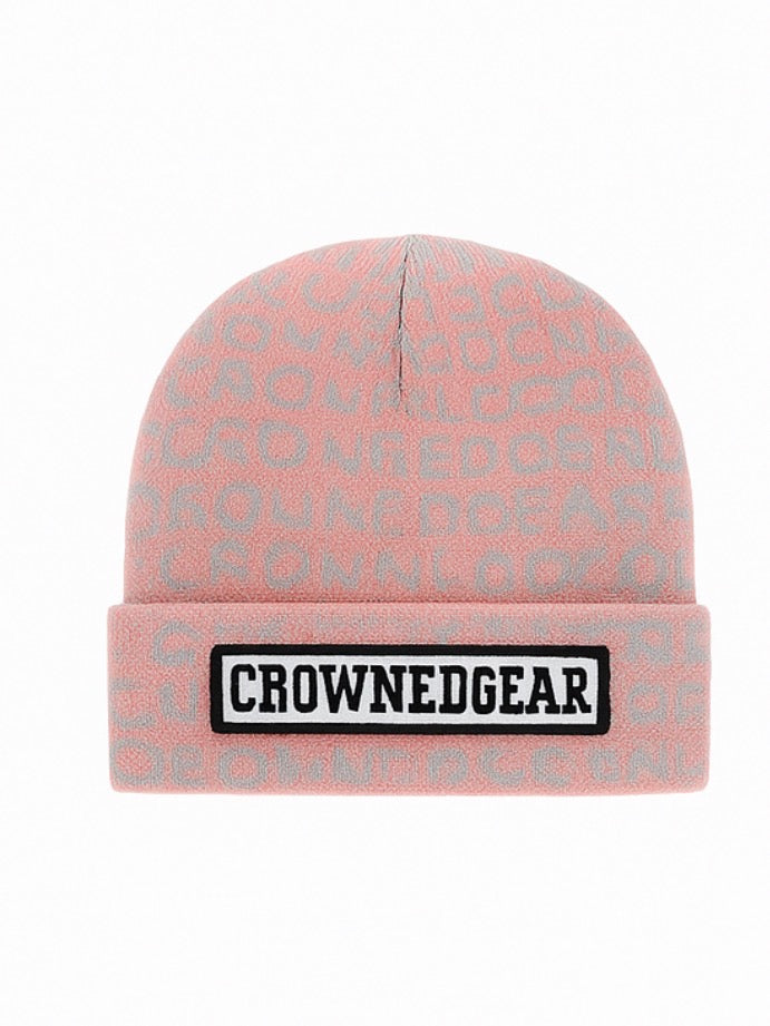 Crowned Gear Beanie Pink