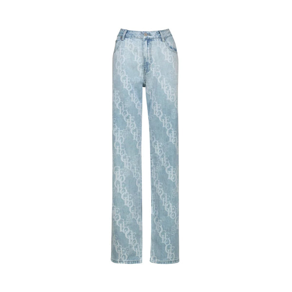CLEO Classic Gears Monogram Denim Pants