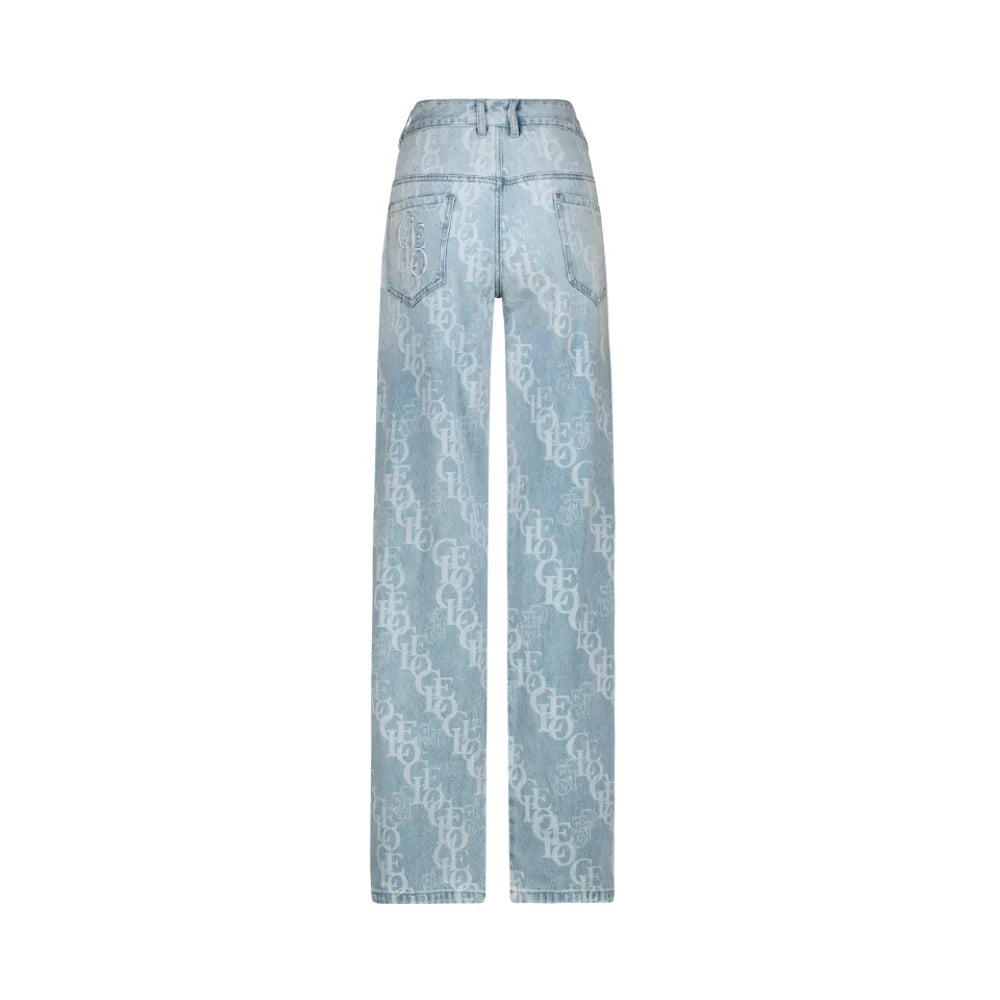 CLEO Classic Gears Monogram Denim Pants