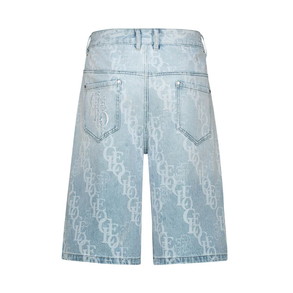 CLEO Classic Gears Monogram Denim Jorts