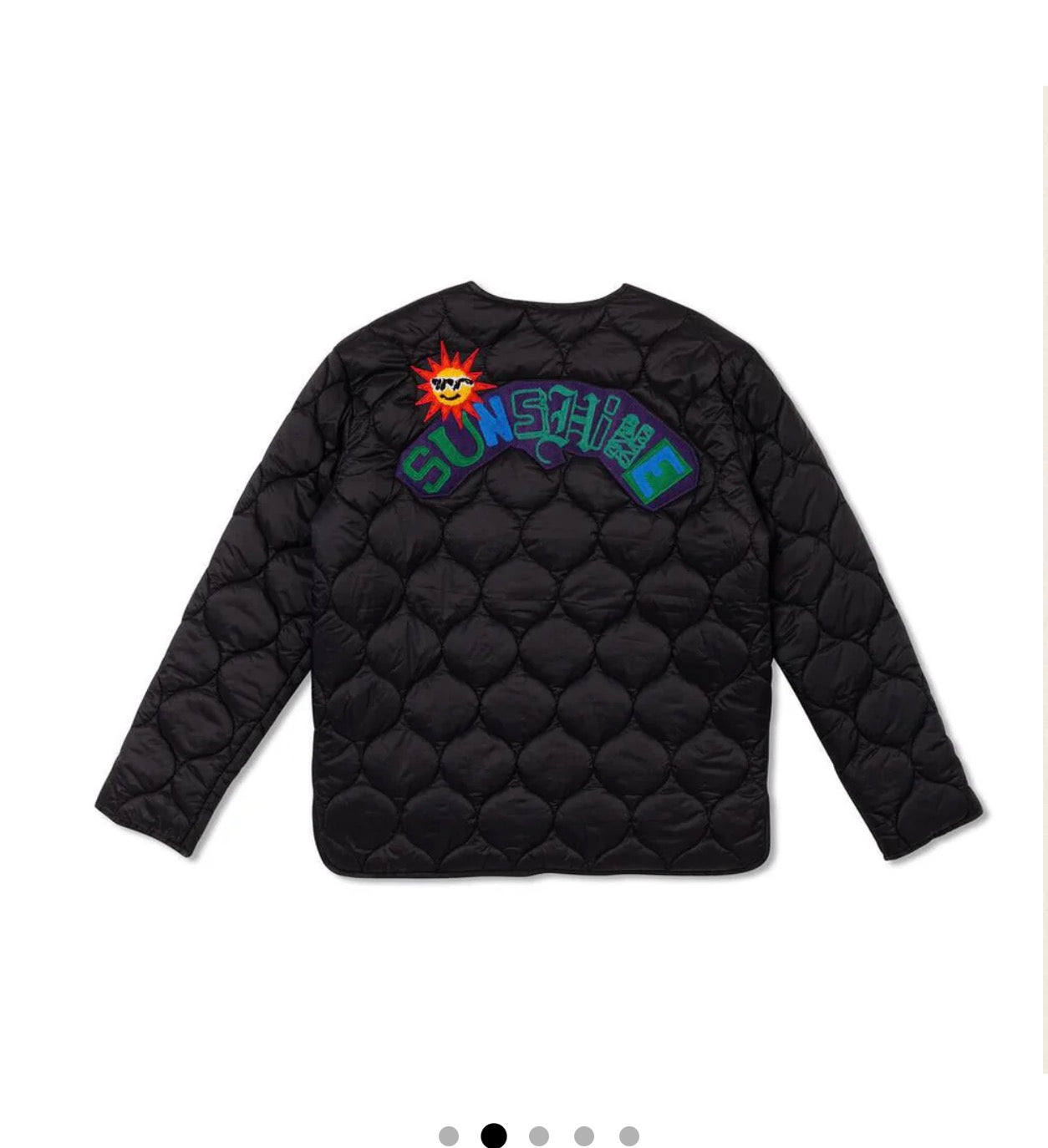 First Row Denim Jacket in Black with Sunshine Quilted Interior