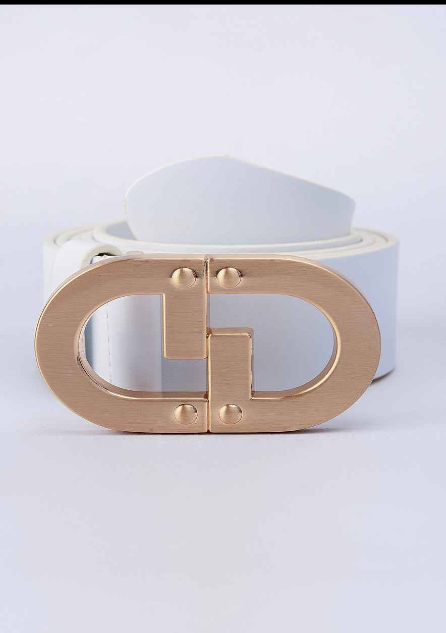 Crowned Gear white/gold belt