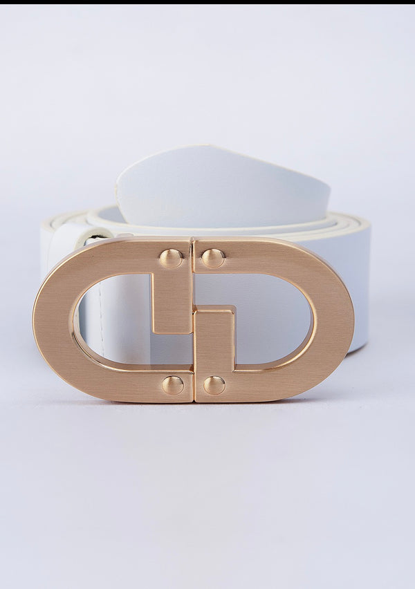 Crowned Gear white/gold belt