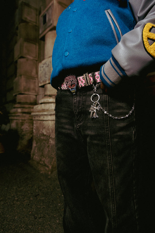 Rager roses pink stoned belt