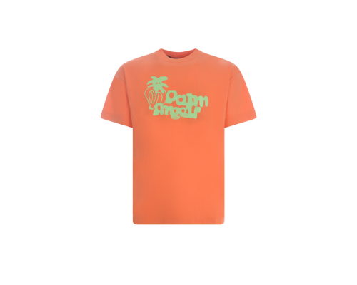 Palm Angels Short Sleeve "Sketchy" T-shirt Orange/ Green