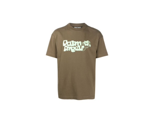 Palm Angels Short Sleeve "Sketchy" T-shirt Brown/ Green